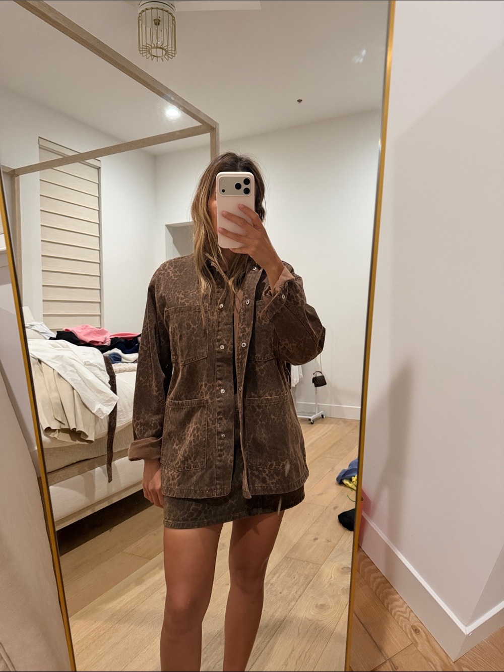 Zara cheetah print denim jacket
